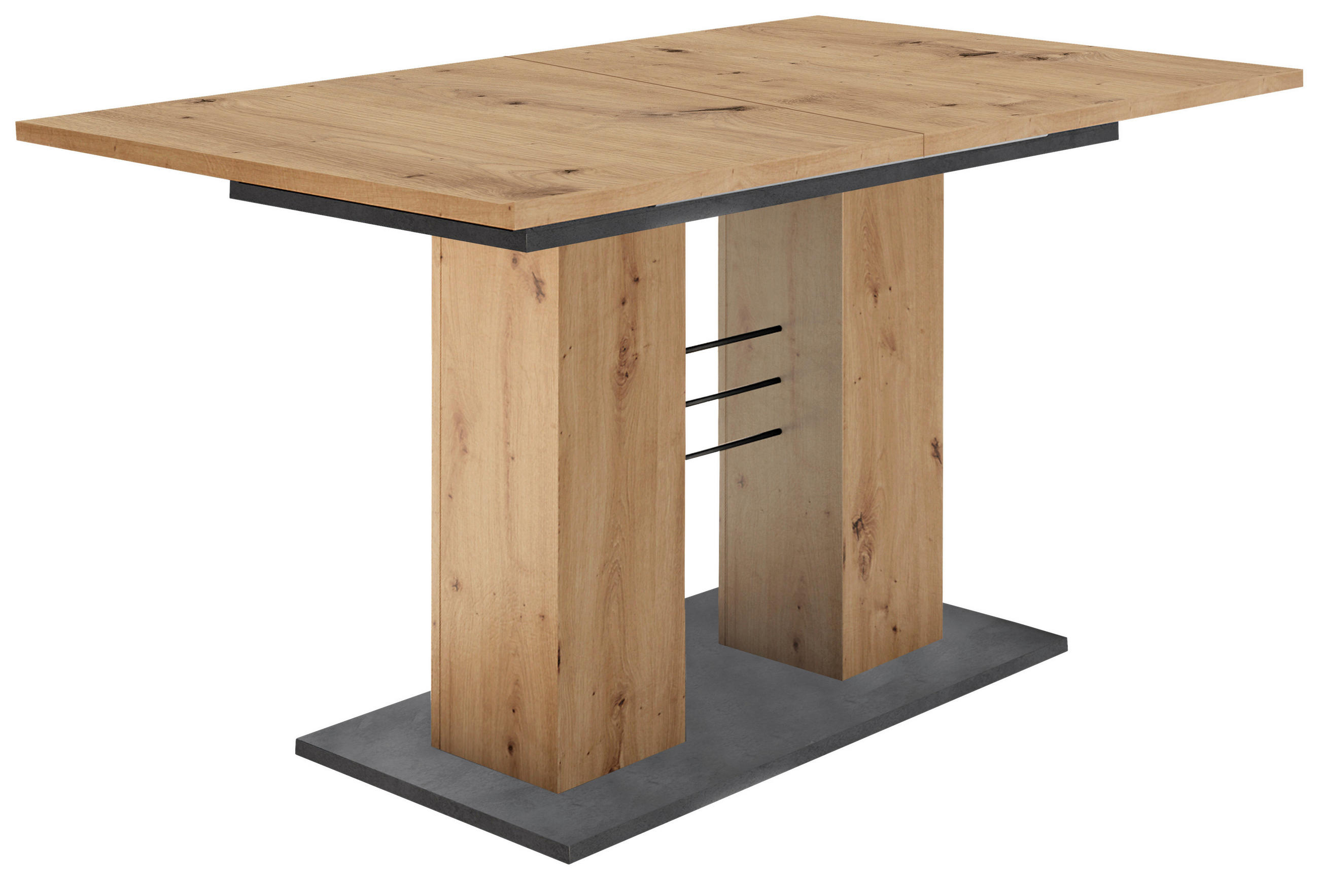 ESSTISCH rechteckig Graphitfarben, Eiche Artisan  - Graphitfarben/Eiche Artisan, MODERN, Holzwerkstoff (140/76/80cm) - Livetastic