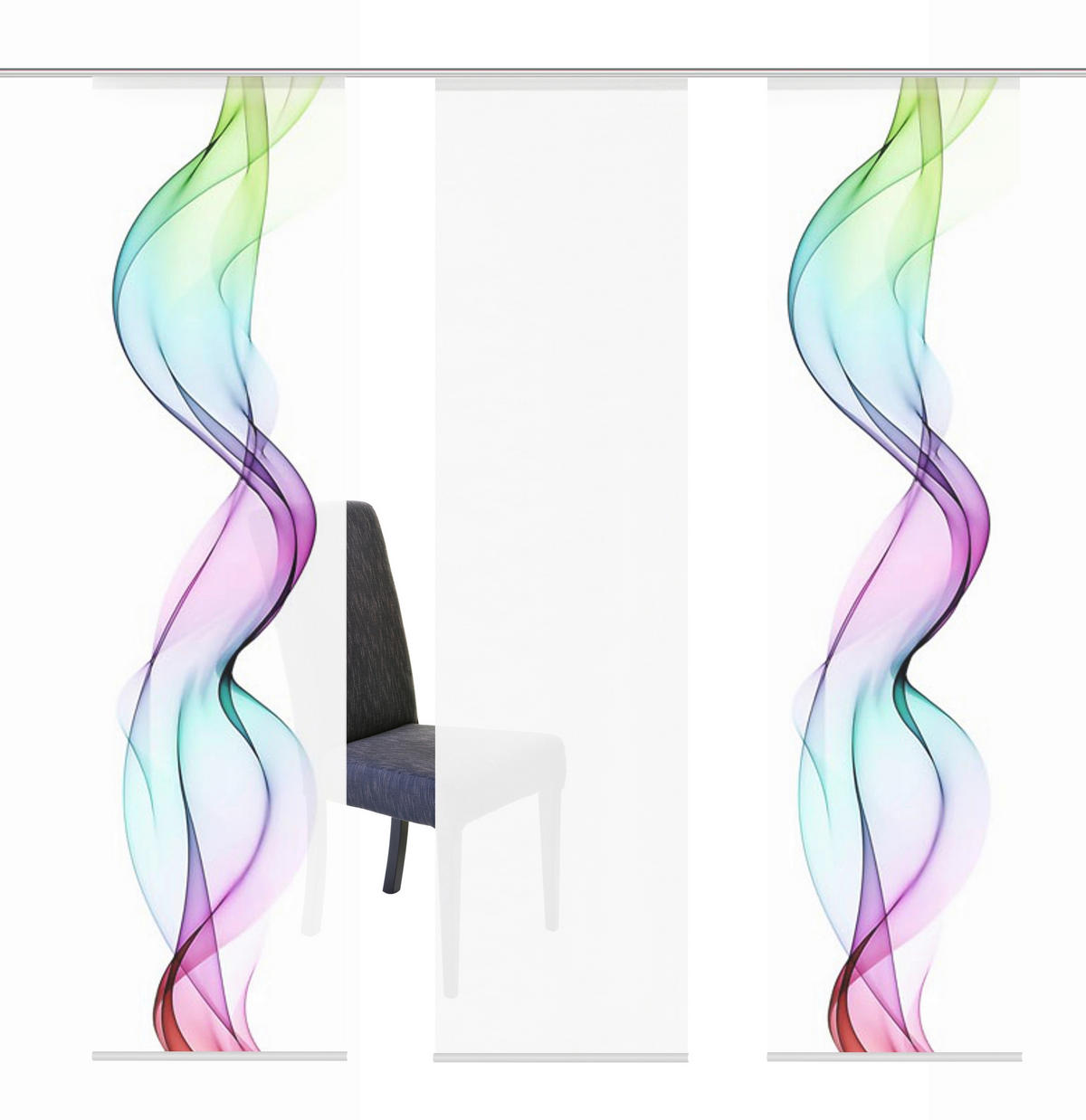 FLÄCHENVORHANG in Multicolor halbtransparent  - Multicolor, Design, Textil (3x60/245cm)