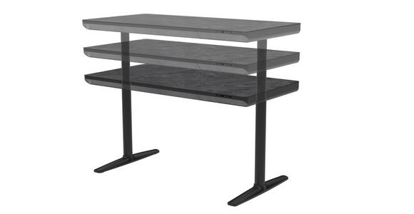 SCHREIBTISCH 140/70/73-118 cm  in Schwarz  - Schwarz, Design, Holzwerkstoff/Kunststoff (140/70/73-118cm) - Novel