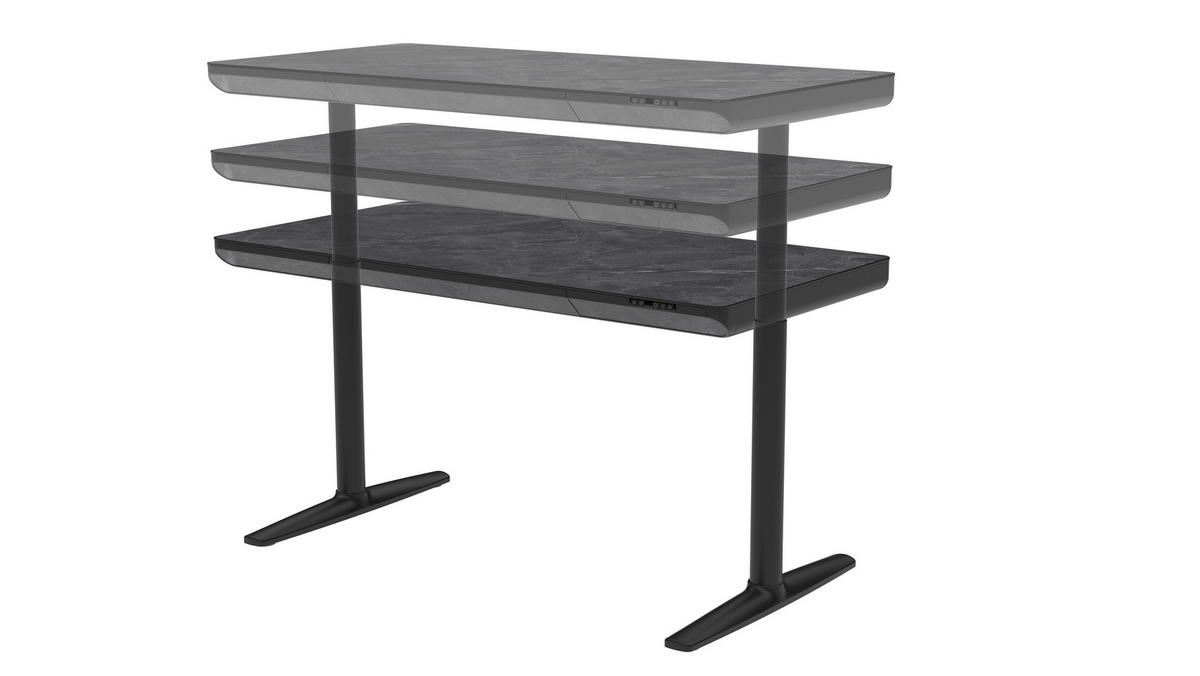 SCHREIBTISCH höhenverstellbar  - Schwarz, Design, Holzwerkstoff/Kunststoff (140/70/73-118cm) - Novel