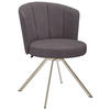 STUHL Mikrofaser Edelstahlfarben, Anthrazit  - Edelstahlfarben/Anthrazit, Design, Textil/Metall (62/83/64cm) - Venjakob