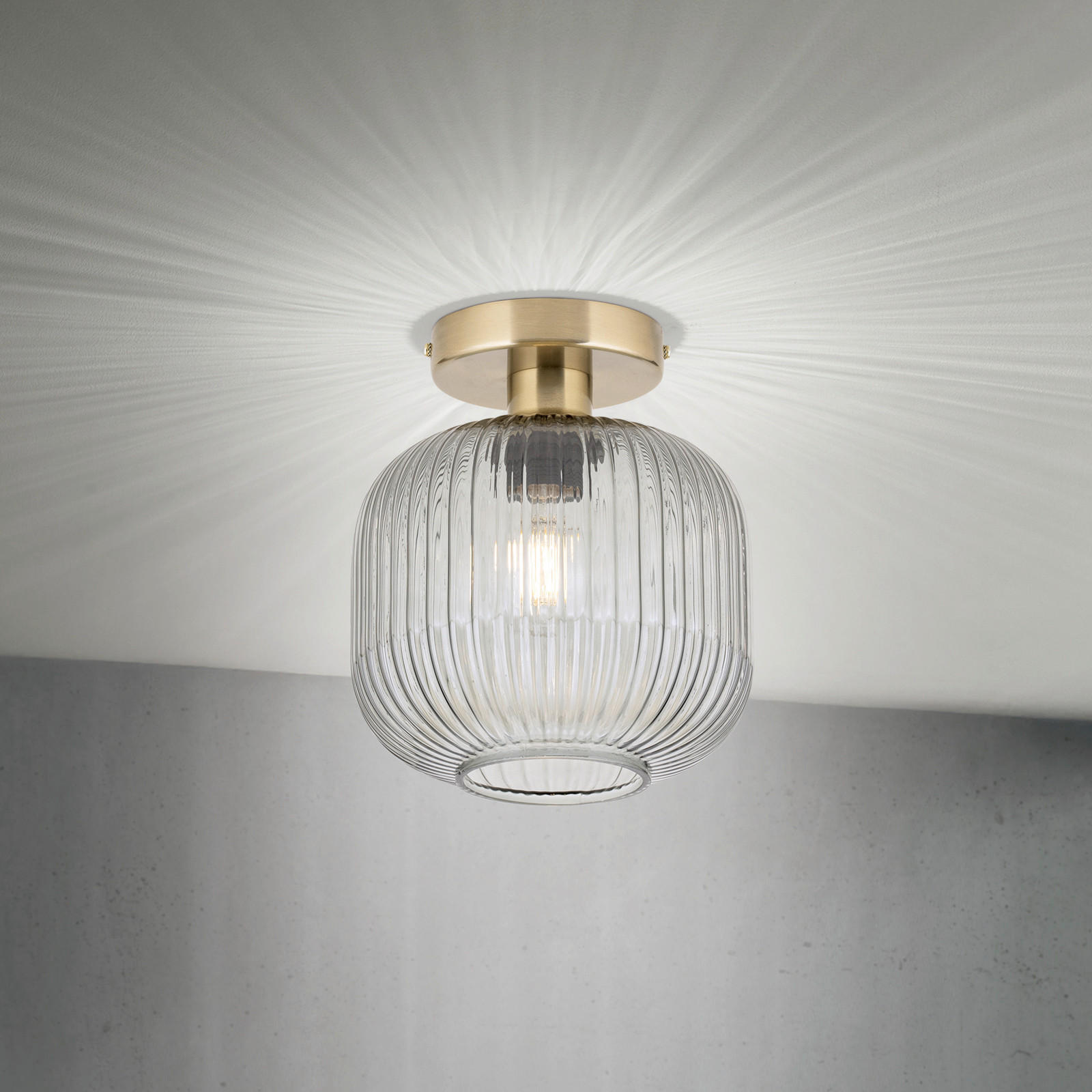 DECKENLEUCHTE Carneval 20/24 cm   - Hellgrau/Bronzefarben, LIFESTYLE, Glas/Metall (20/24cm)