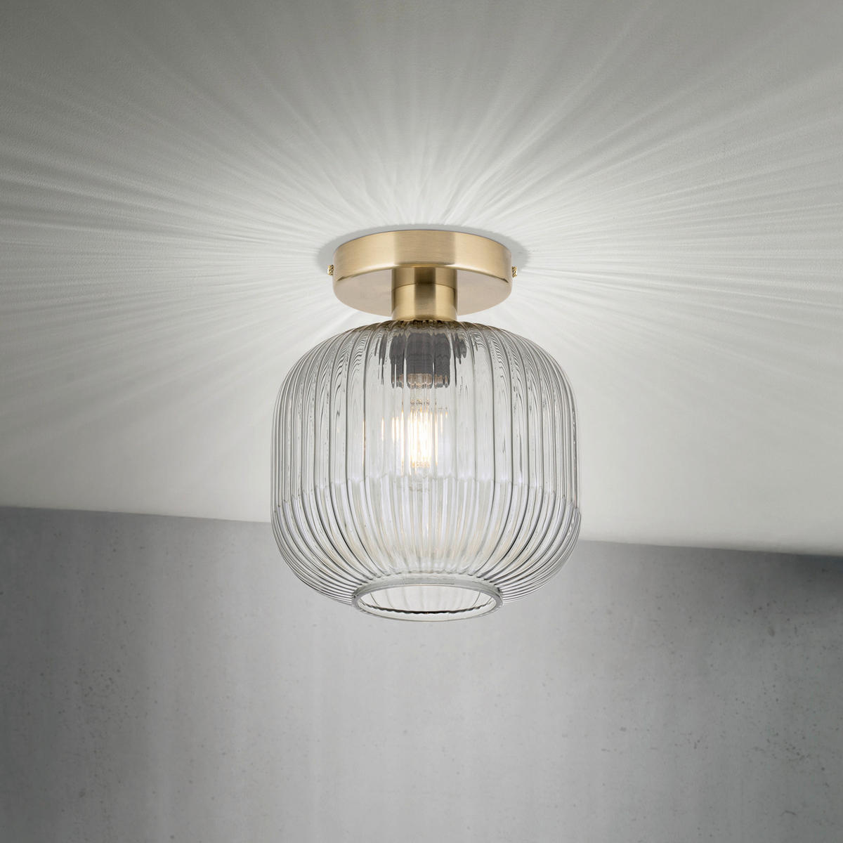 DECKENLEUCHTE Carneval 20/24 cm   - Hellgrau/Bronzefarben, LIFESTYLE, Glas/Metall (20/24cm)