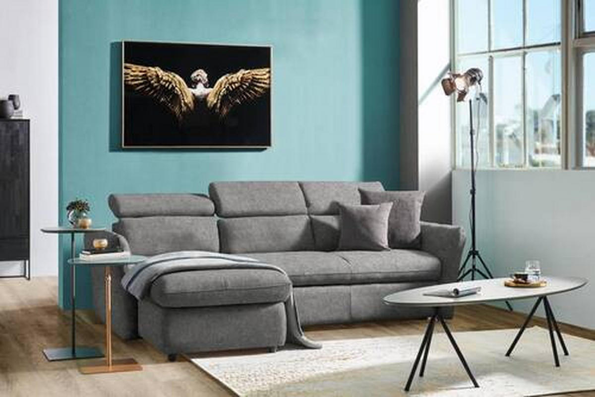 ECKSOFA in Mikrofaser Anthrazit  172/240 cm  - Anthrazit/Schwarz, Design, Kunststoff/Textil (172/240cm) - Stylife
