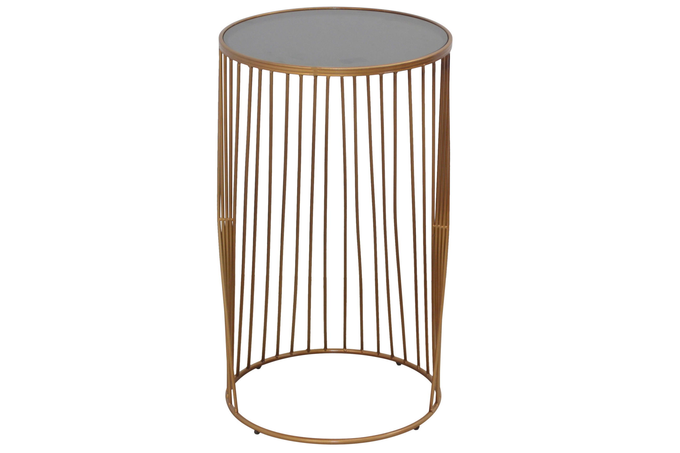 BEISTELLTISCH 37,5/37,5/65 cm Goldfarben rund  - Goldfarben, Design, Glas/Metall (37,5/37,5/65cm) - MID.YOU