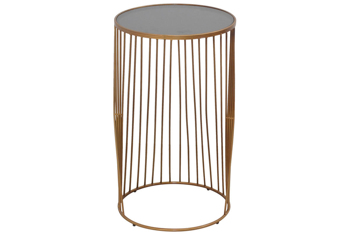 BEISTELLTISCH 37,5/37,5/65 cm Goldfarben rund  - Goldfarben, Design, Glas/Metall (37,5/37,5/65cm) - MID.YOU