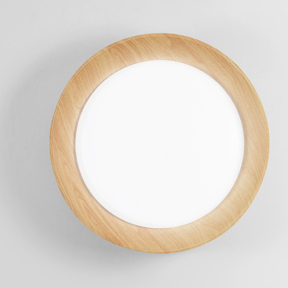 DECKENLEUCHTE 35 W  50/8,5 cm    - Buche Kolonial/Weiß, LIFESTYLE, Kunststoff/Metall (50/8,5cm)