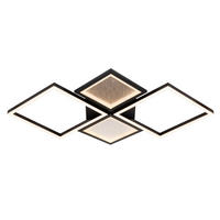 LED-DECKENLEUCHTE  80/55/6 cm    - Transparent/Schwarz, LIFESTYLE, Kunststoff/Metall (80/55/6cm) - Novel