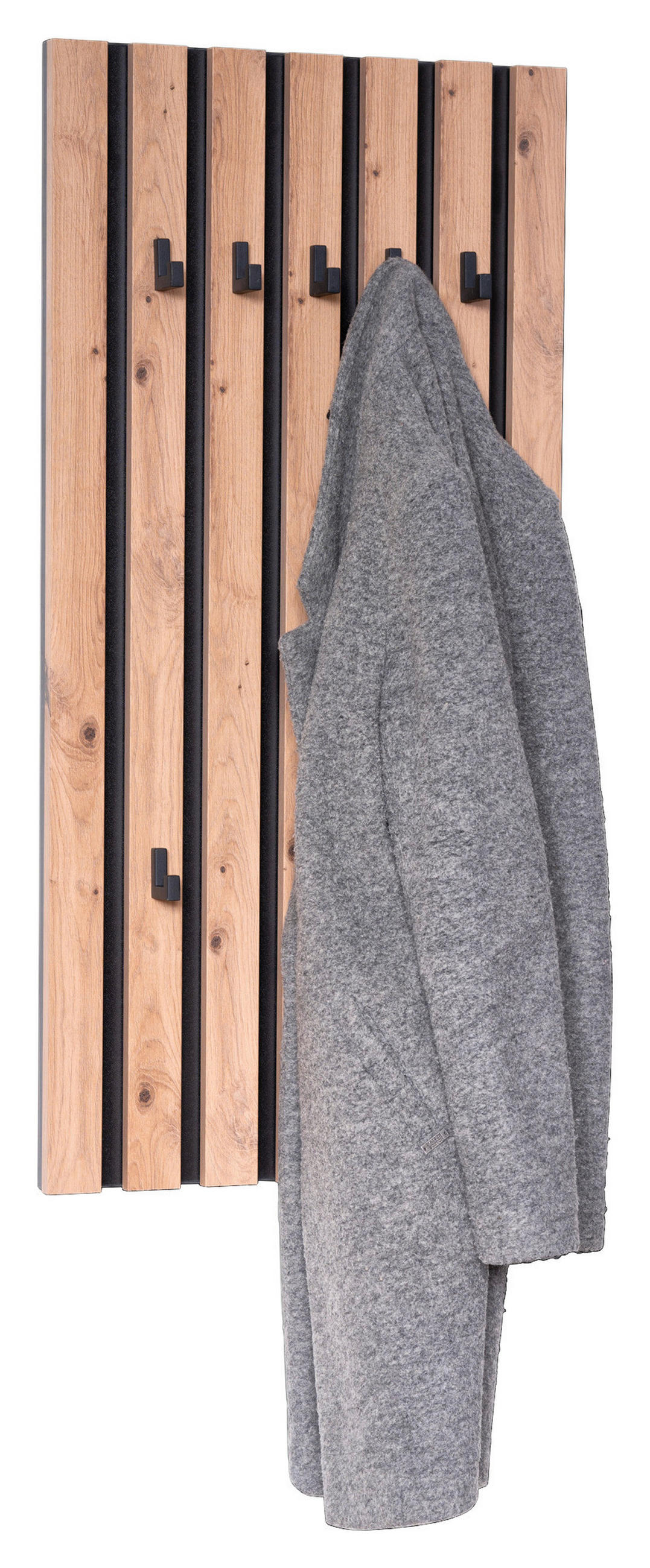 WANDGARDEROBE  in Schwarz, Eiche Artisan  - Schwarz/Eiche Artisan, Design, Holzwerkstoff (45/90/4cm) - Xora