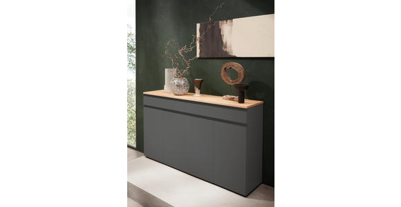 SIDEBOARD 180/102/41 cm  - Eichefarben/Dunkelgrau, Design, Holz/Holzwerkstoff (180/102/41cm) - Dieter Knoll