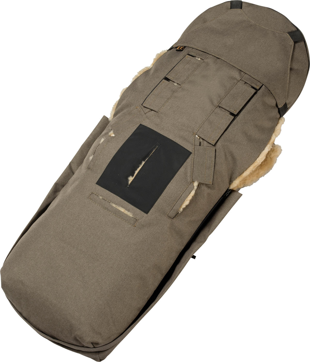 BUGGY-FELLSACK Alpakafell Fußsack Montana  - Graubraun, Basics, Fell/Textil (98/45/5cm) - fellhof