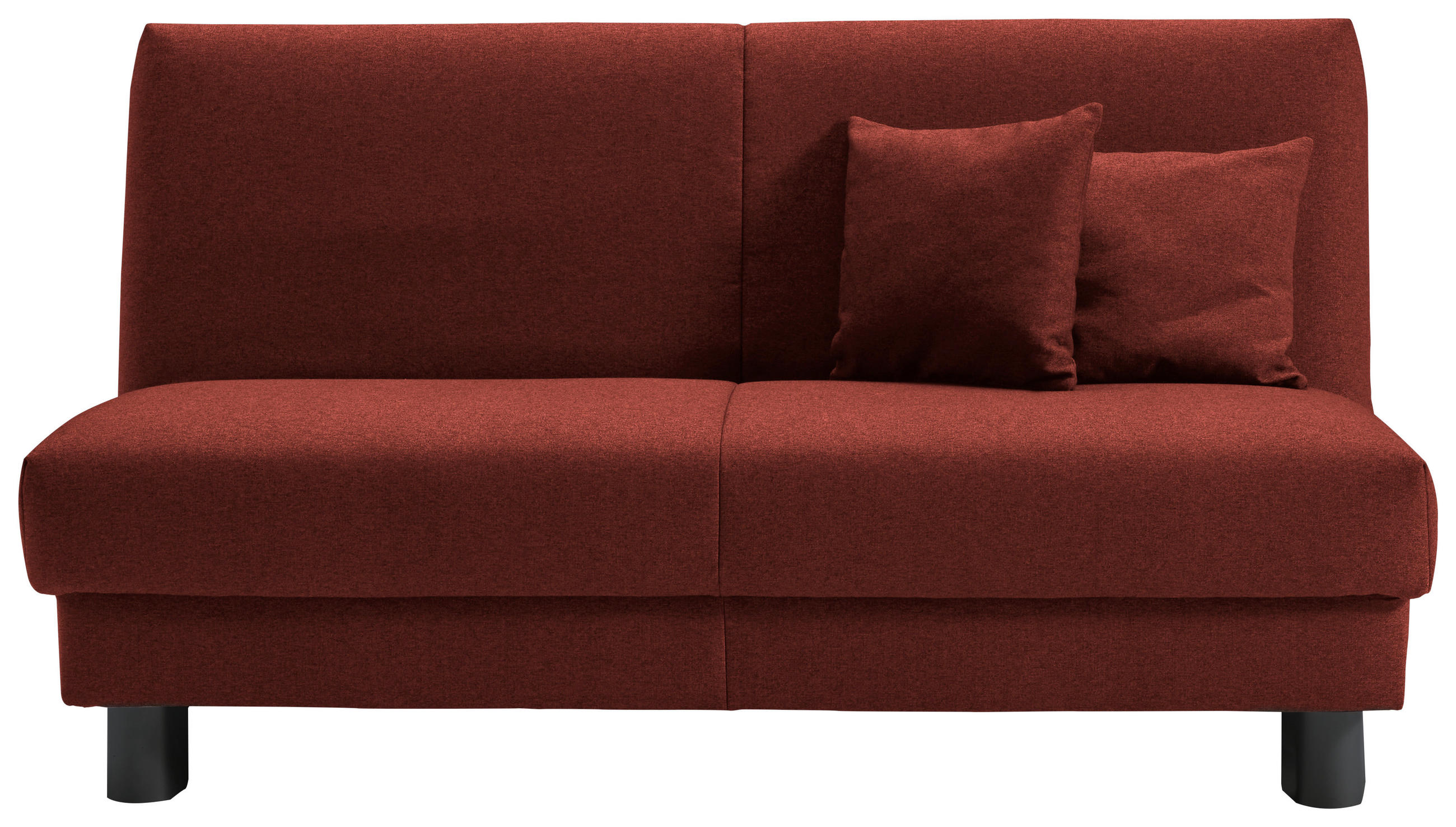 SCHLAFSOFA mit Relaxfunktion  mit Typenauswahl, Fußauswahl, Stoffauswahl, Liegefunktion Flachgewebe Rot  - Rot/Schwarz, Design, Textil/Metall (160/85/100cm) - Carryhome