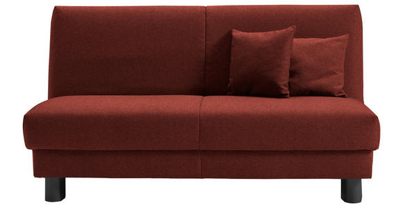 SCHLAFSOFA mit Relaxfunktion Flachgewebe Rot Zierkissen, Bettkasten, Schlaffunktion, Relaxfunktion  - Rot/Schwarz, Design, Textil/Metall (160/85/100cm) - Carryhome