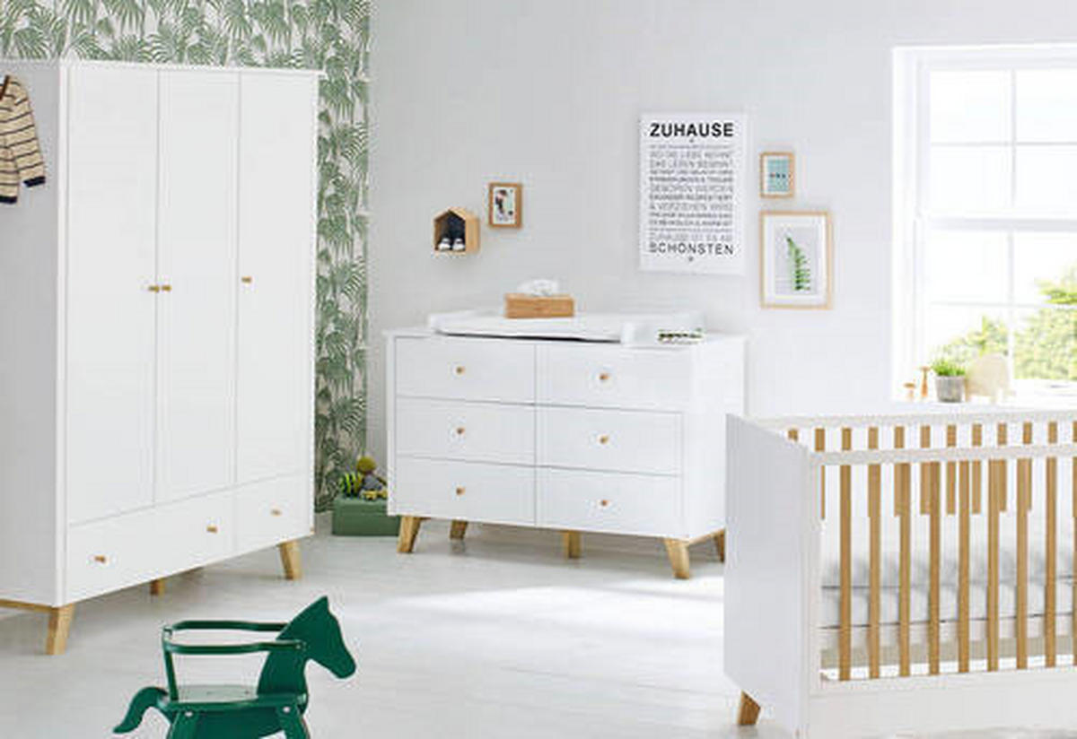 WICKELKOMMODE PINOLINO PAN Naturfarben, Weiß  - Eichefarben/Naturfarben, Design, Holz/Holzwerkstoff (140/100/78 bzw 56cm) - Pinolino