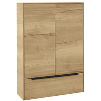 MIDISCHRANK 72/109/33 cm  - Eichefarben/Schwarz, Design, Glas/Holzwerkstoff (72/109/33cm) - Musterring