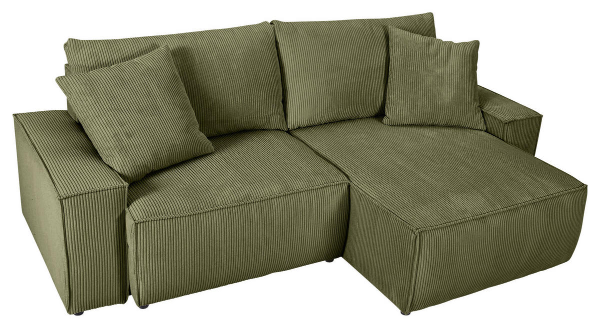 HÖRNSOFFA i manchester mörkgrön  - svart/mörkgrön, Klassisk, textil/plast (250/153cm) - MID.YOU