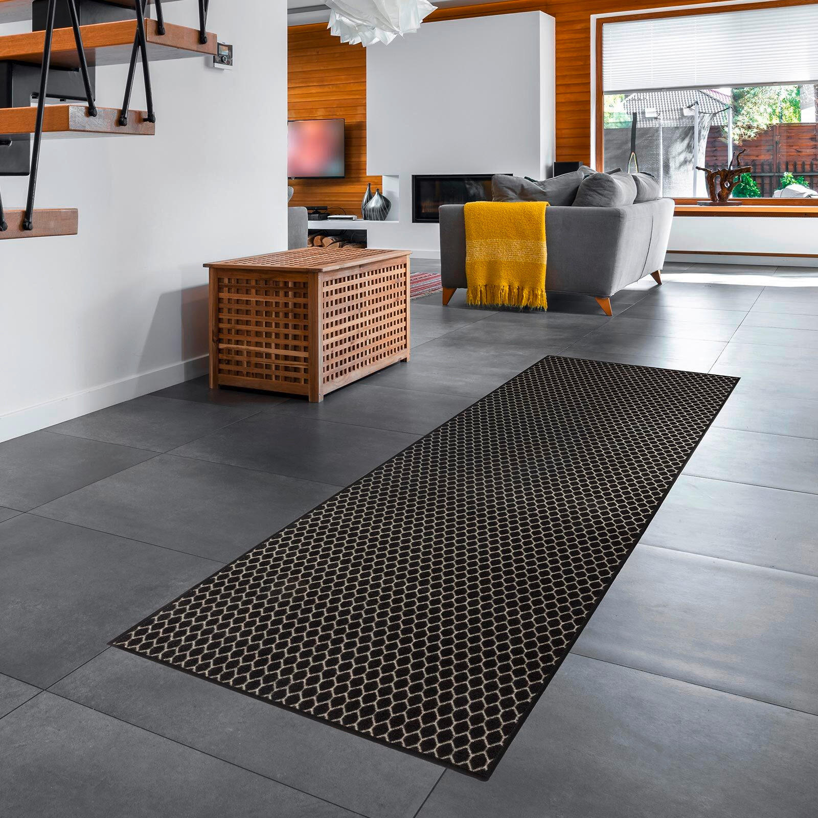 LÄUFER 80/250 cm Dundalk  - Schwarz, Design, Kunststoff/Textil (80/250cm) - Novel