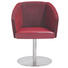 SESSEL Kombination Echtleder/Stoff Chenille Bordeaux, Rot, Silberfarben - Edelstahlfarben/Bordeaux, Design, Leder/Textil (59/82/63cm) - MODERANO