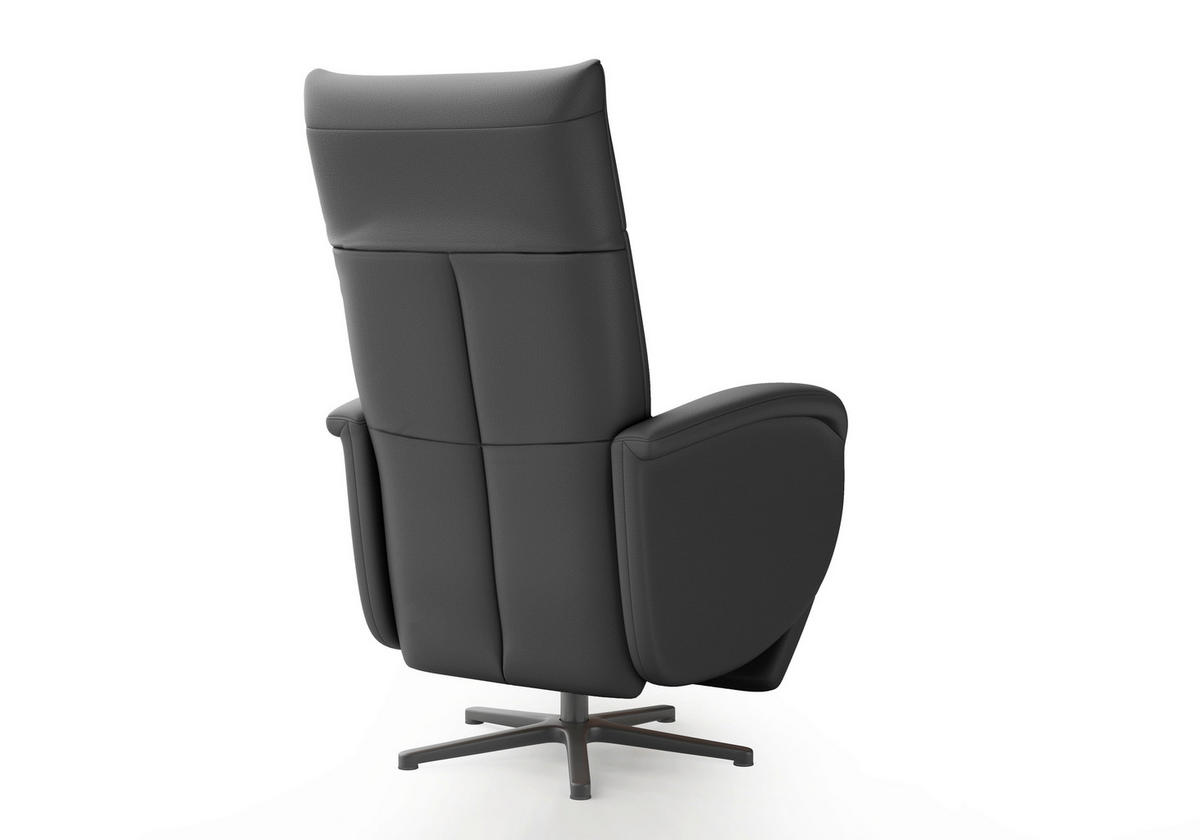 DREHSTUHL Schwarz  - Schwarz, MODERN, Leder/Metall (75/112/82cm) - Sit & More