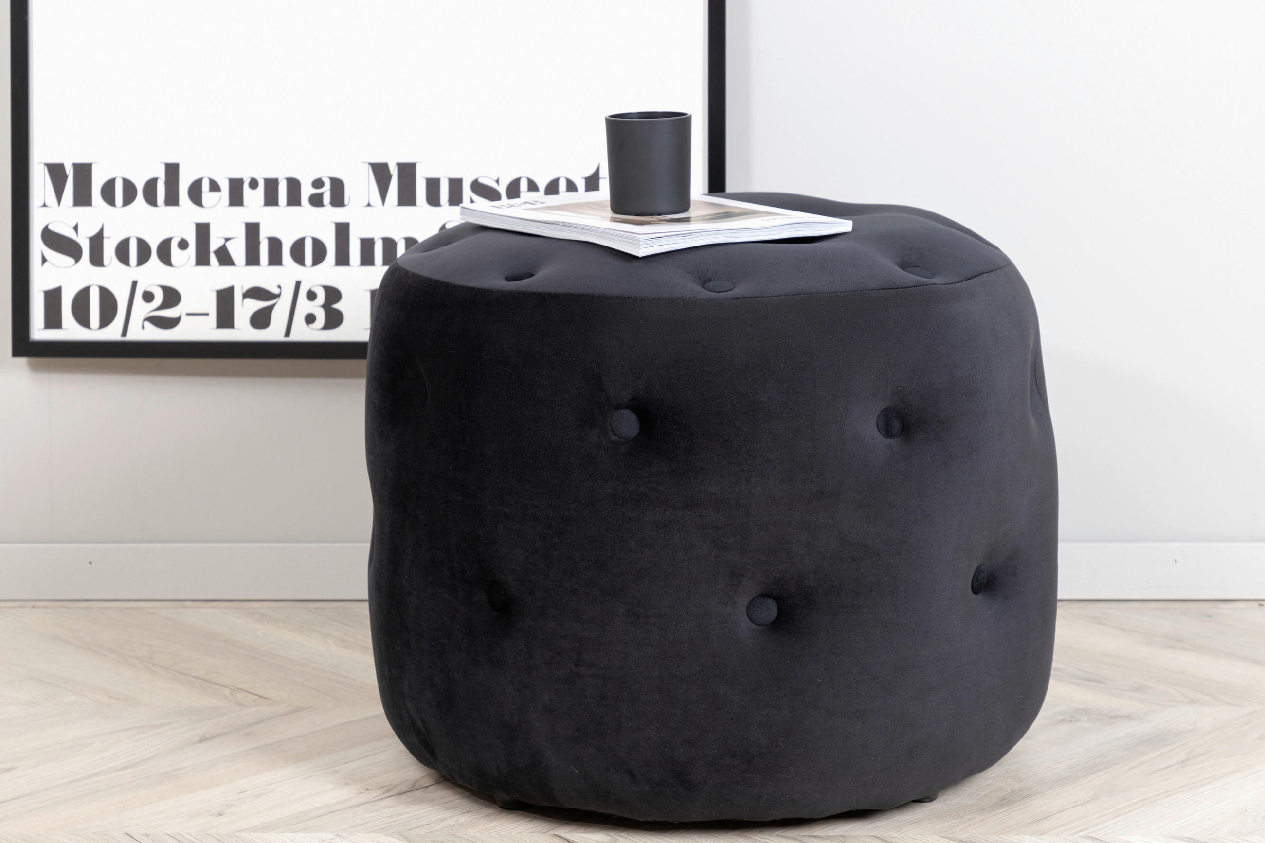 SITTPUFF i  - svart, Design, textil (55/44/55cm) - Livetastic