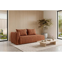 RÉCAMIERE HEVIA in Bouclé Rostfarben  inkl.  - Rostfarben/Schwarz, Design, Kunststoff/Textil (98/97/235cm) - MID.YOU