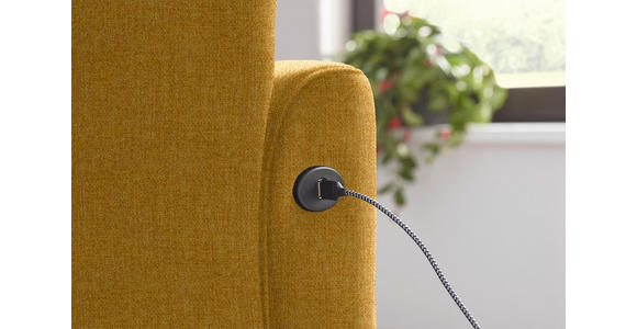 ECKSOFA in Flachgewebe Currygelb 191/252 cm - Currygelb/Schwarz, Design, Textil/Metall (191/252cm) - Dieter Knoll