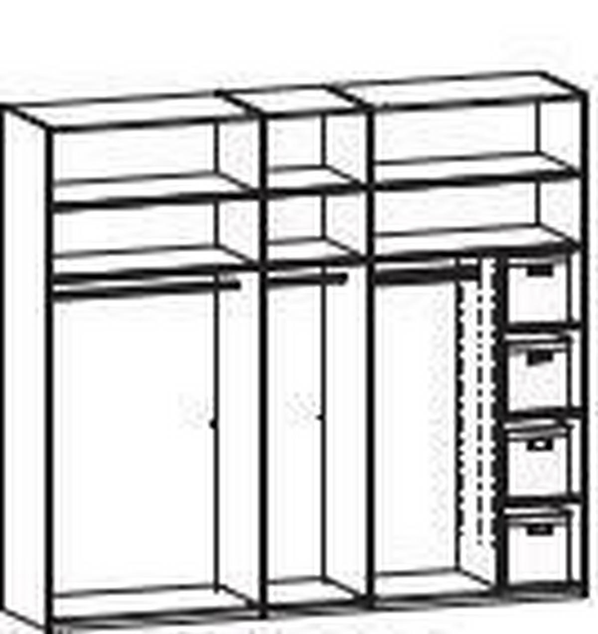 DREHTÜRENSCHRANK  in Graphitfarben  - Chromfarben/Graphitfarben, Design, Holzwerkstoff/Metall (251/223/60cm) - home24