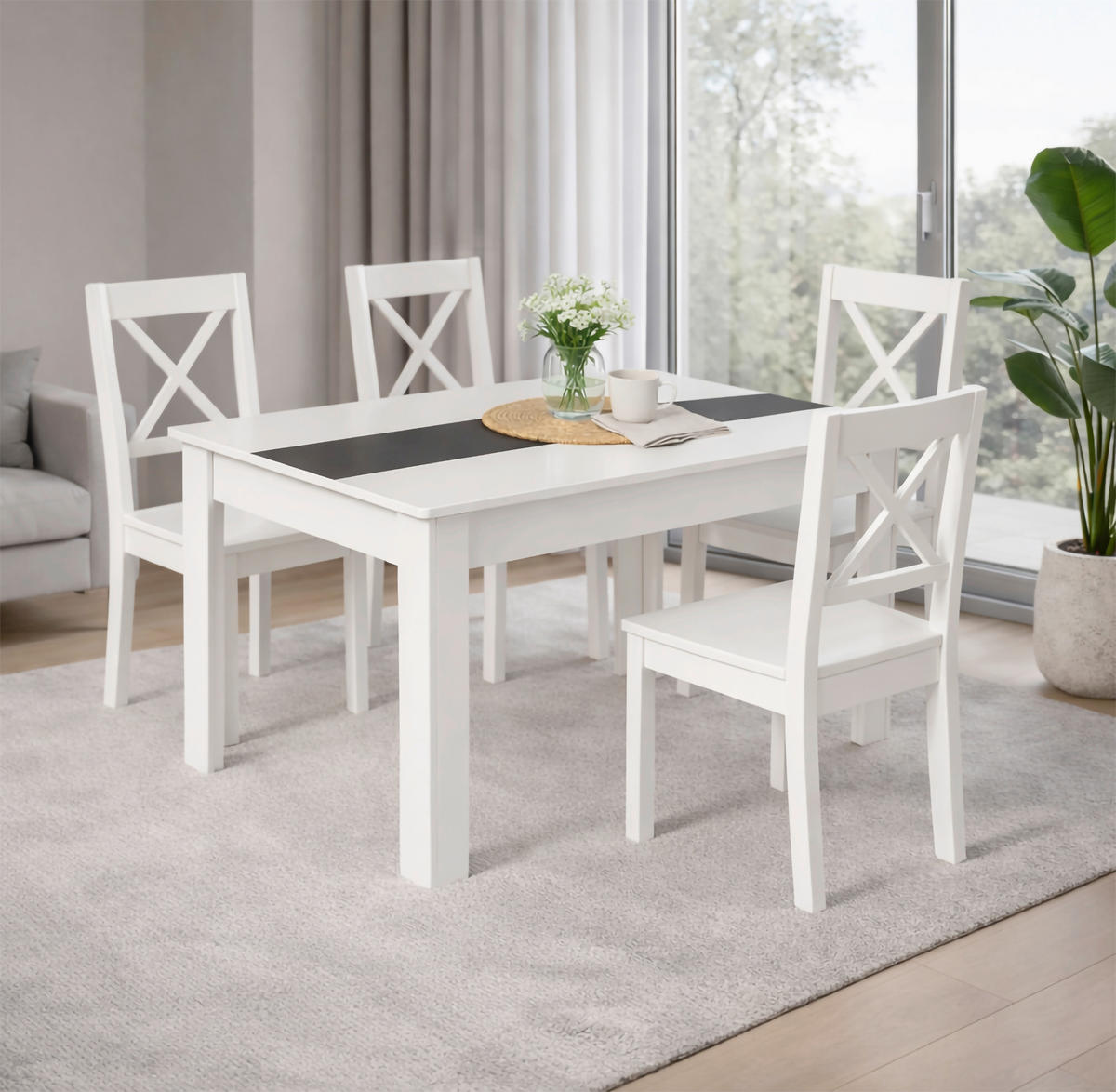 ESSTISCH      - Anthrazit/Weiß, MODERN, Holzwerkstoff (115/80/75cm) - MID.YOU