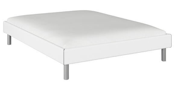 BETT 160/200 cm  in Weiß  - Alufarben/Weiß, Design, Holzwerkstoff/Metall (160/200cm) - Carryhome