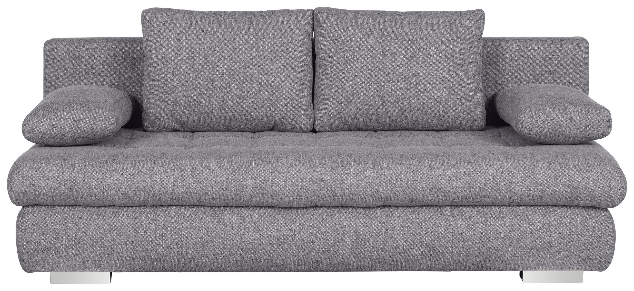 SCHLAFSOFA in Webstoff Grau  - Chromfarben/Rostfarben, Design, Kunststoff/Textil (205/88/96cm) - Ti'me