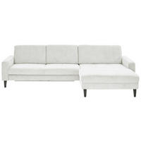 ECKSOFA in Cord Creme  - Creme/Schwarz, Modern, Textil/Metall (302/177cm) - Beldomo Style