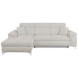 ECKSOFA  in Flachgewebe Greige  - Chromfarben/Greige, KONVENTIONELL, Textil/Metall (175/268cm) - Carryhome