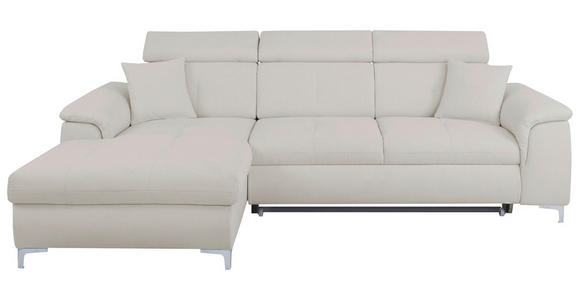 ECKSOFA  in Flachgewebe Greige  - Chromfarben/Greige, KONVENTIONELL, Textil/Metall (175/268cm) - Carryhome