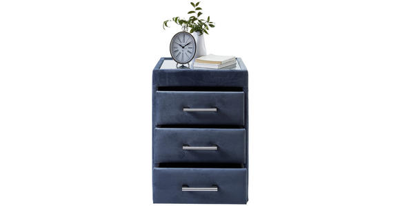 NACHTKÄSTCHEN in Grau - Chromfarben/Grau, Trend, Glas/Textil (45/63/45cm) - Esposa