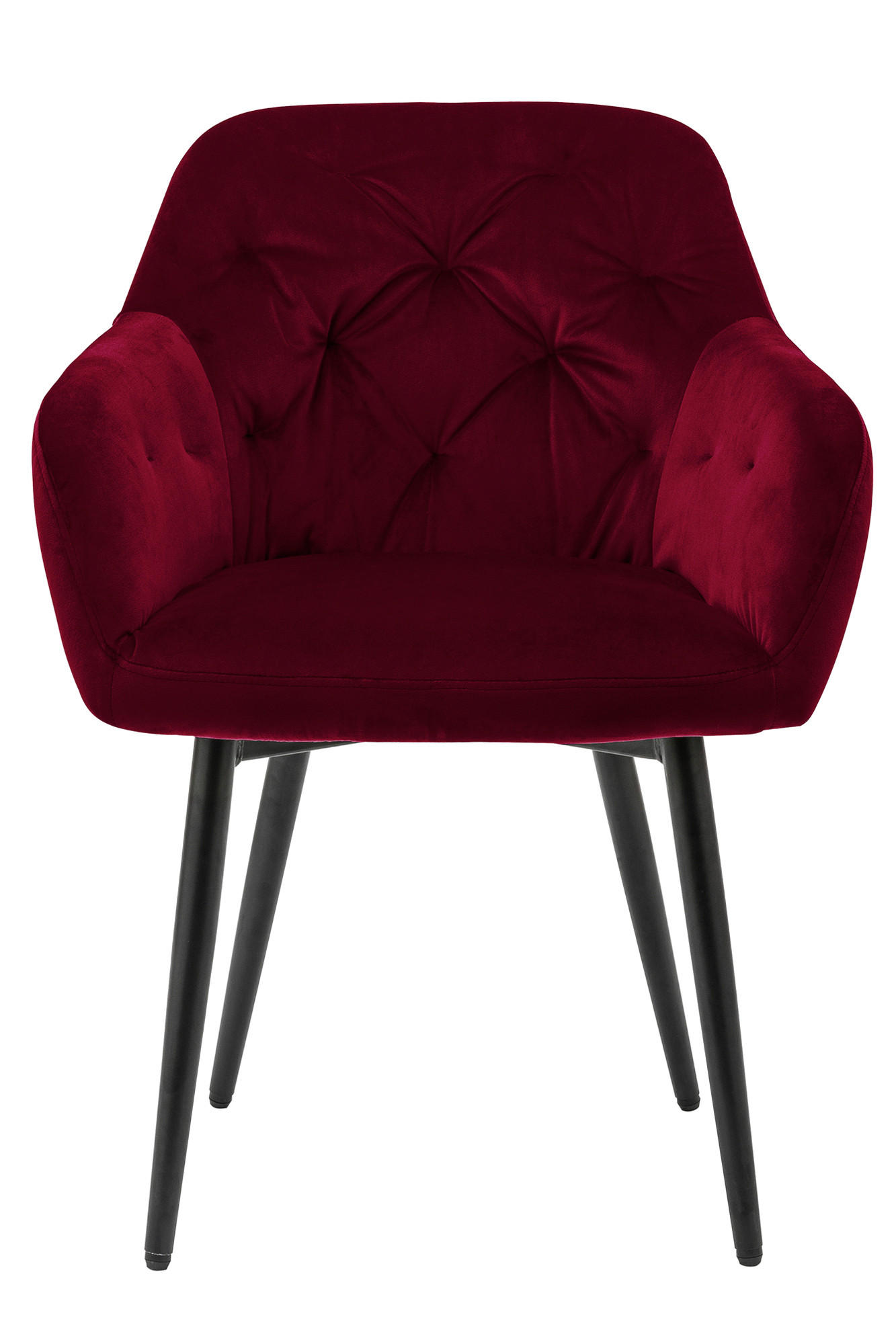 ARMLEHNSTUHL  in Samt  - Rot/Schwarz, MODERN, Textil/Metall (61/85/45cm) - Livetastic