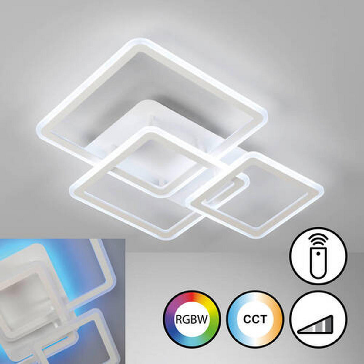 LED-DECKENLEUCHTE 54/65/10 cm   - Weiß, Design, Kunststoff/Metall (54/65/10cm)