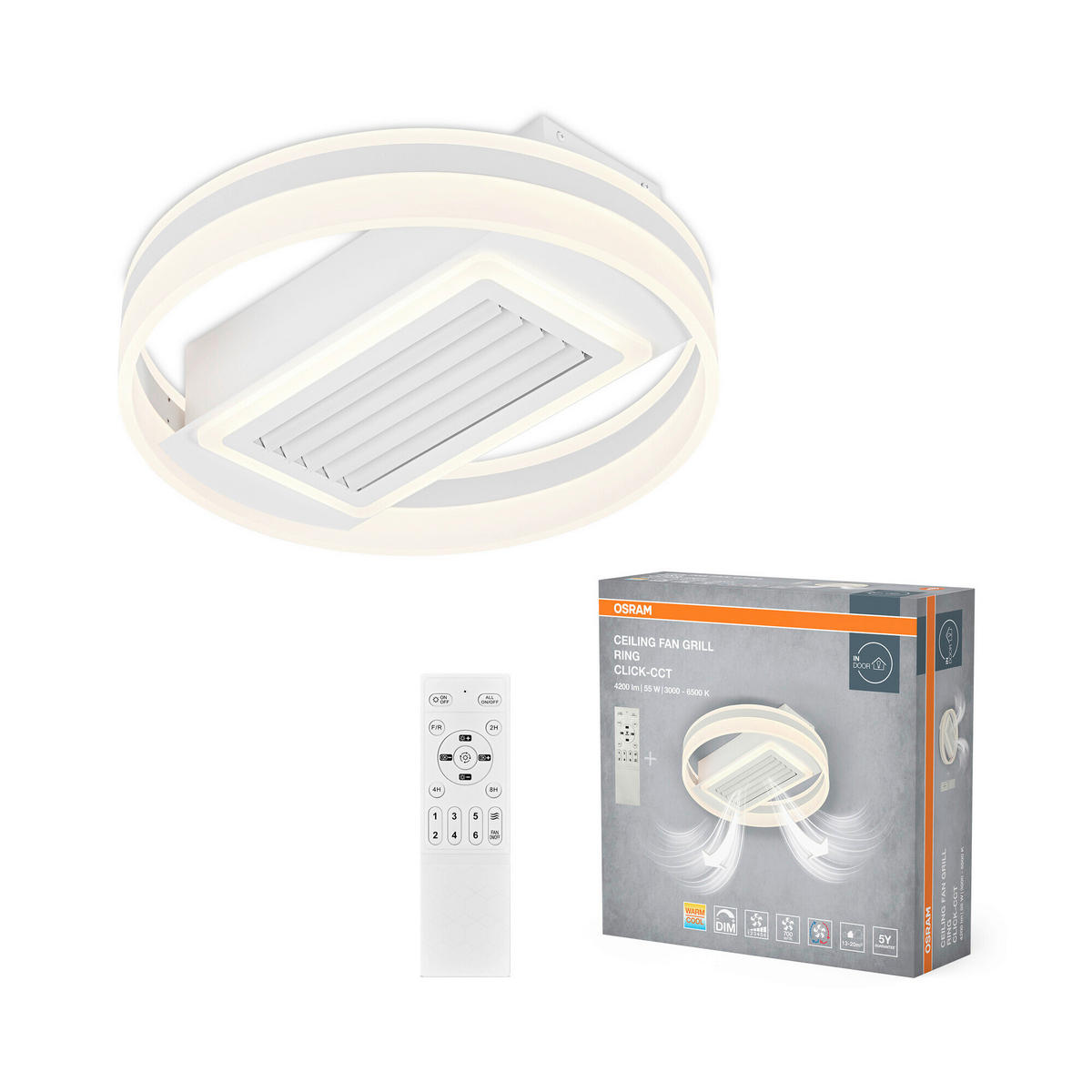 LED-DECKENLEUCHTE 50/13,5 cm   - Weiß, Design, Kunststoff/Metall (50/13,5cm) - Osram