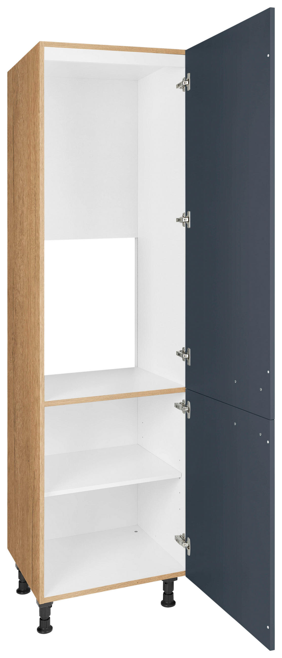 GERÄTEUMBAUSCHRANK 60/216,6/58 cm  in Blau, Eichefarben  - Blau/Eichefarben, MODERN, Holzwerkstoff/Metall (60/216,6/58cm) - Nobilia