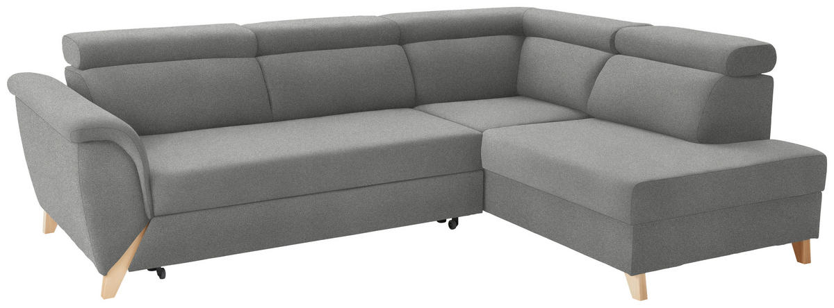ECKSOFA  in Chenille Greige  265/200 cm  - Greige/Naturfarben, KONVENTIONELL, Holz/Textil (265/200cm) - Stylife
