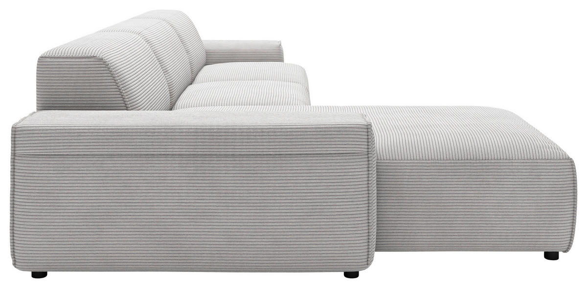 ROHOVÁ SEDAČKA, textil, šedá - šedá/černá, Design, textil/plast (189/300cm) - Livetastic