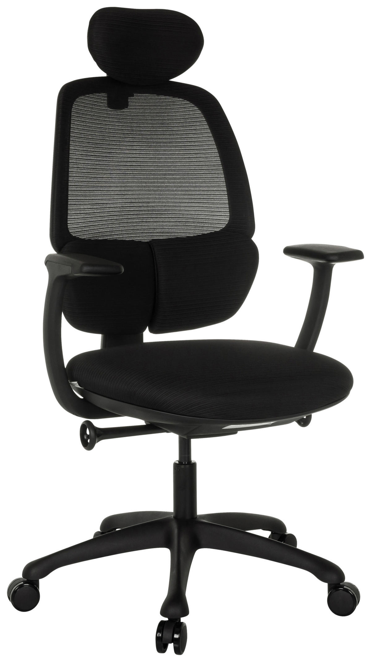 OTOČNÁ ŽIDLE, síťovina, černá - černá, Moderní, textil/plast (66/114-129/67,5cm) - MID.YOU