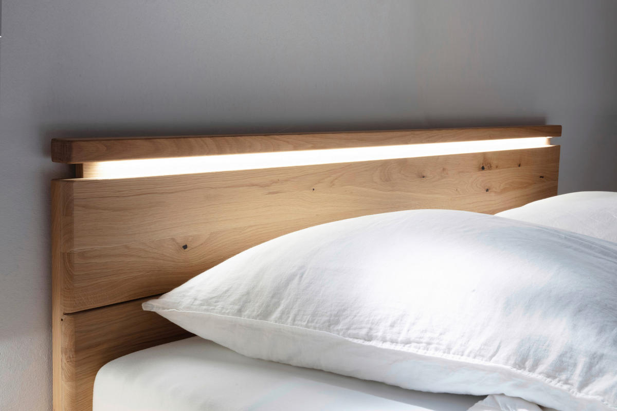 BETTANLAGE 180/200 cm  Eiche Bianco   - Eiche Bianco, Natur, Holz/Holzwerkstoff (180/200cm) - Linea Natura