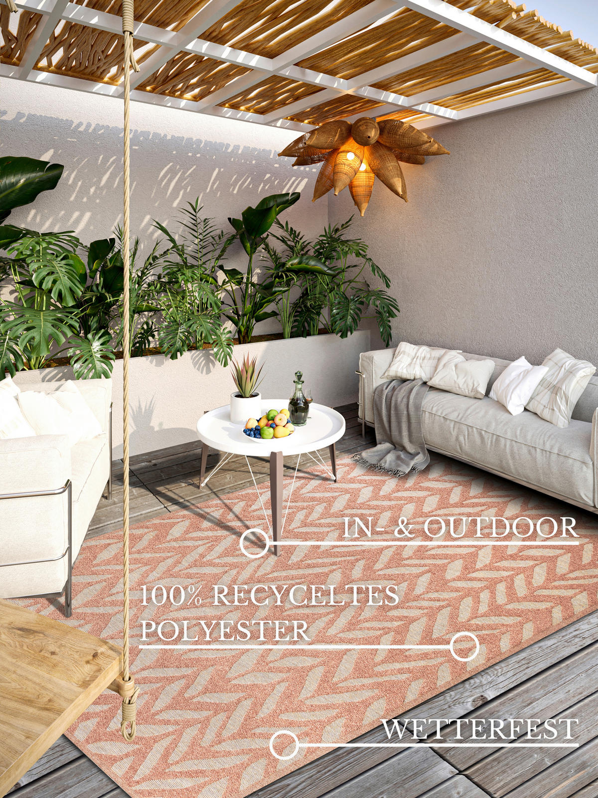 OUTDOORTEPPICH 160/230 cm Kollektion 1883 Kupferfarben  - Kupferfarben, Design, Kunststoff/Textil (160/230cm) - Villeroy & Boch