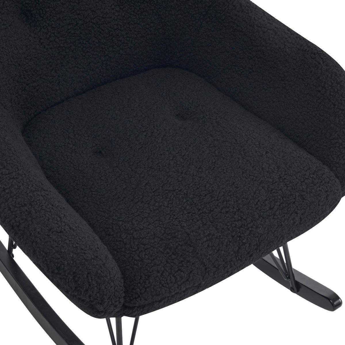SCHAUKELSTUHL in Bouclé Schwarz  - Schwarz, MODERN, Holz/Textil (73/83/94cm) - MID.YOU