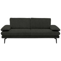 3-SITZER-SOFA in Velours Dunkelgrau  - Dunkelgrau/Beige, Design, Textil/Metall (222/89/104cm) - Dieter Knoll