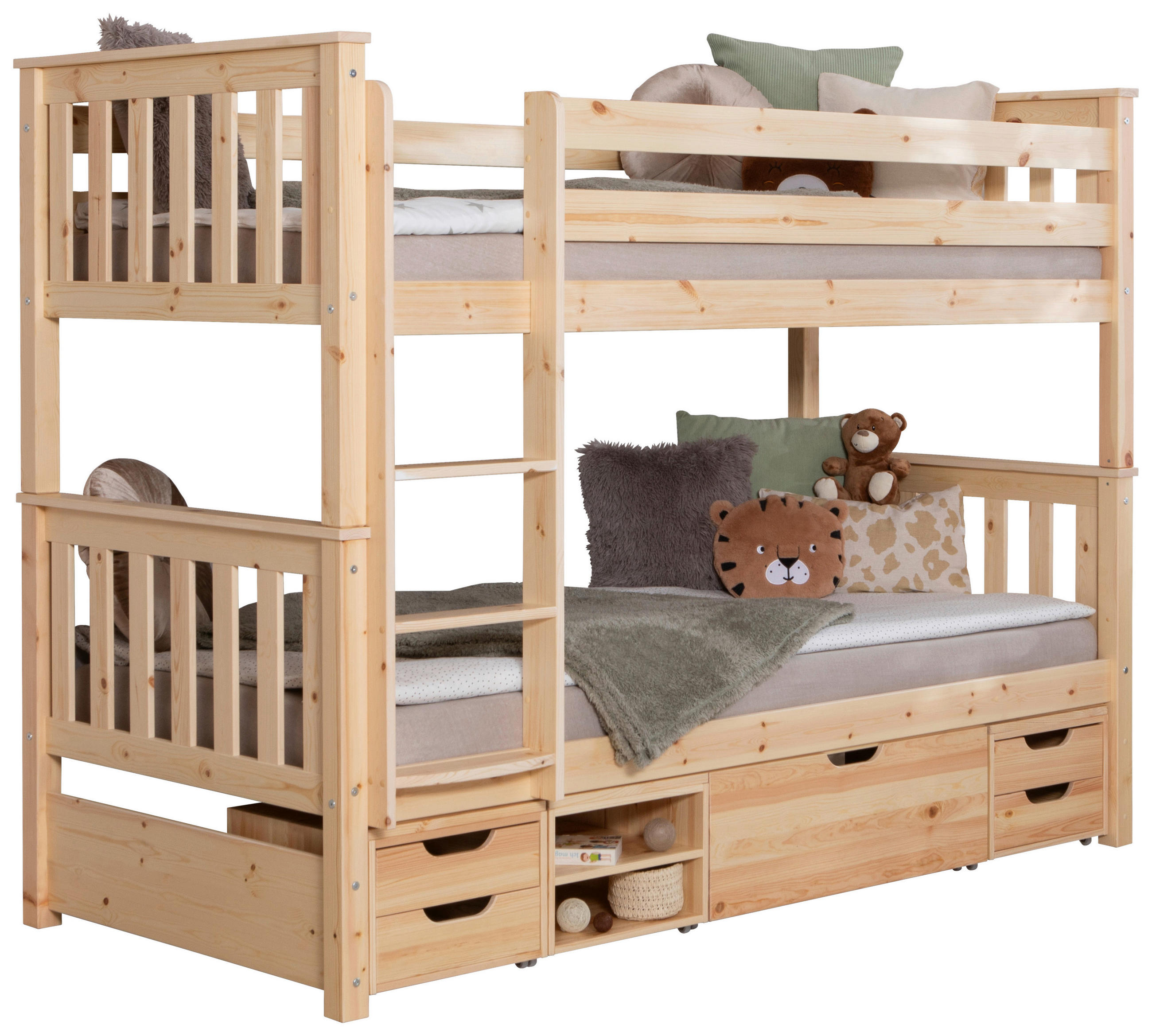 ETAGENBETT - Naturfarben, MODERN, Holz (90/200cm) - MID.YOU