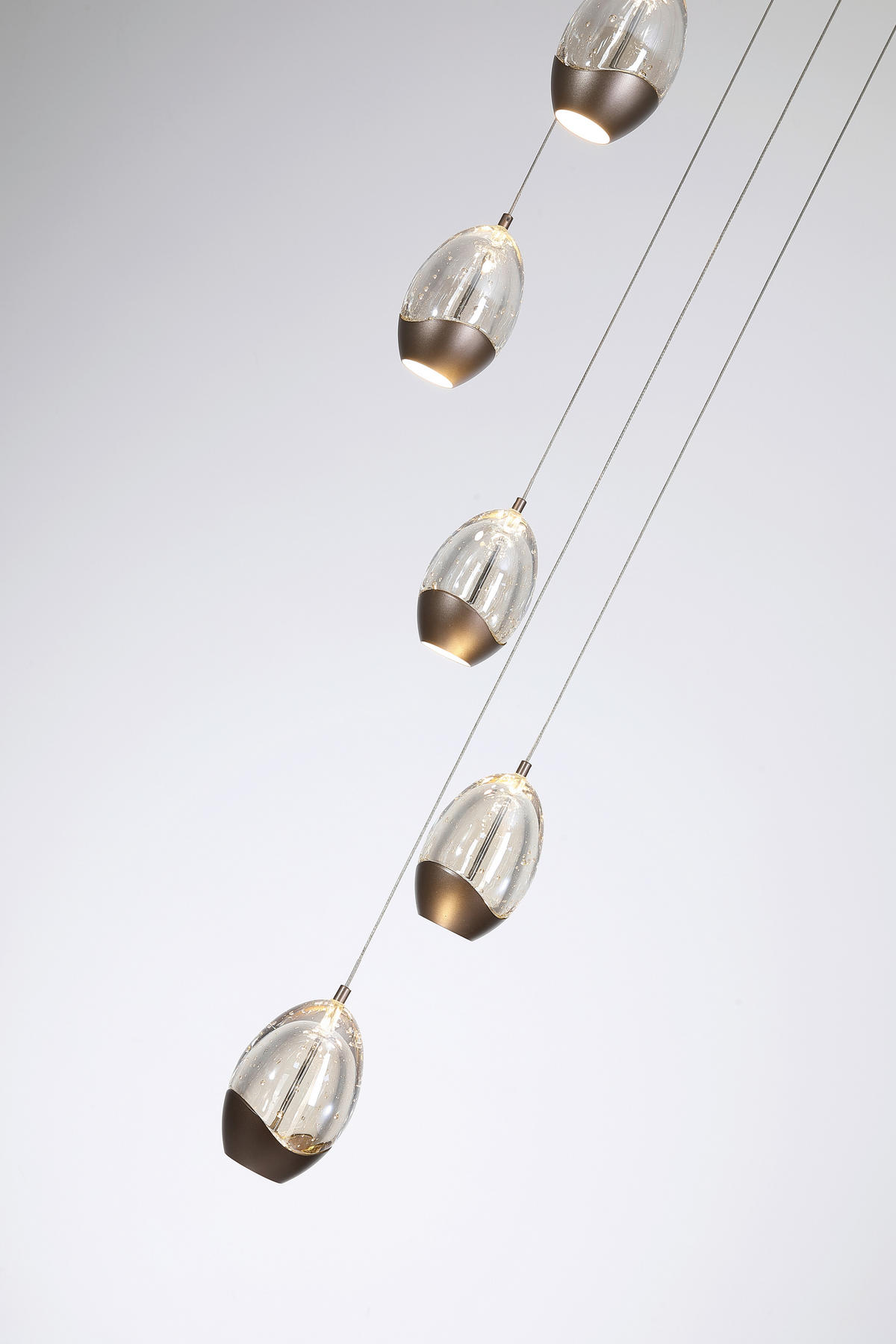 LED-HÄNGELEUCHTE 30/150 cm  - Champagner/Transparent, Trend, Glas/Metall (30/150cm)
