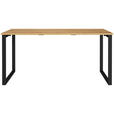 SCHREIBTISCH 160/80/75 cm, Schwarz, Eichefarben, Hellbraun, in verschiedenen Holz-Dekoren erhältlich, justierbare Füße  - Hellbraun/Eichefarben, MODERN, Holzwerkstoff/Metall (160/80/75cm) - Novel