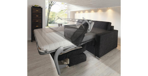 SCHLAFSOFA in Webstoff Grau - Chromfarben/Grau, KONVENTIONELL, Metall (188/86/97cm) - Novel