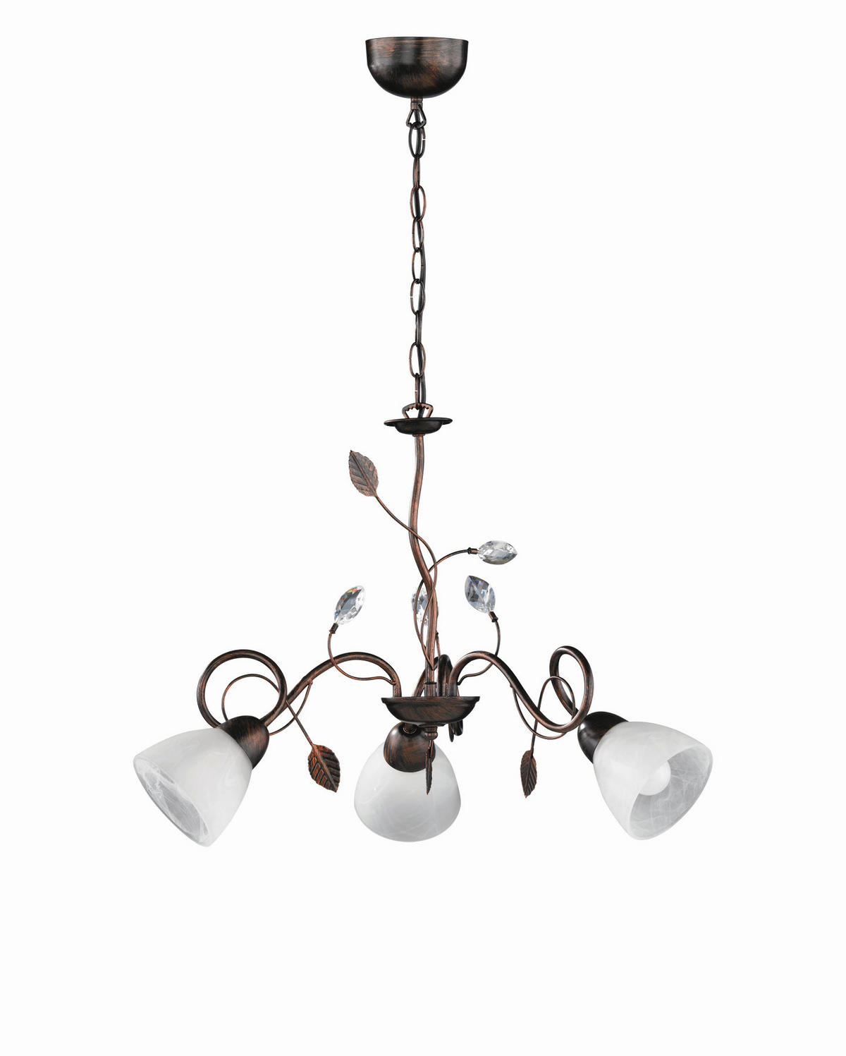 TAKKRONA TRADITIO 70/150 cm  - vit/brun, Romantik / Lanthus, metall/glas (70/150cm) - Trio Leuchten